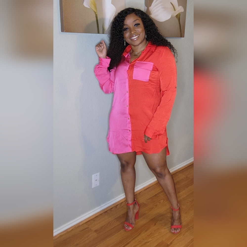 Pink/Red T-shirt Dress